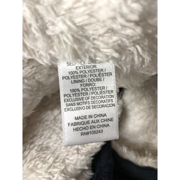 Bobeau Flocked Zip Hoodie Sweatshirt Fleece Lined Denim Stars Blue NWT Small - Picture 8 of 9